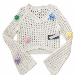 Wild Fable | Crochet Sweater with Colorful Floral Details